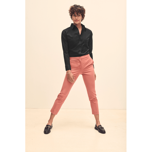 Fruit of the Loom | Camisa oxford de senhora de manga comprida (65-002-0) Fruit of the Loom | Camisa oxford de senhora de manga comprida (65-002-0)